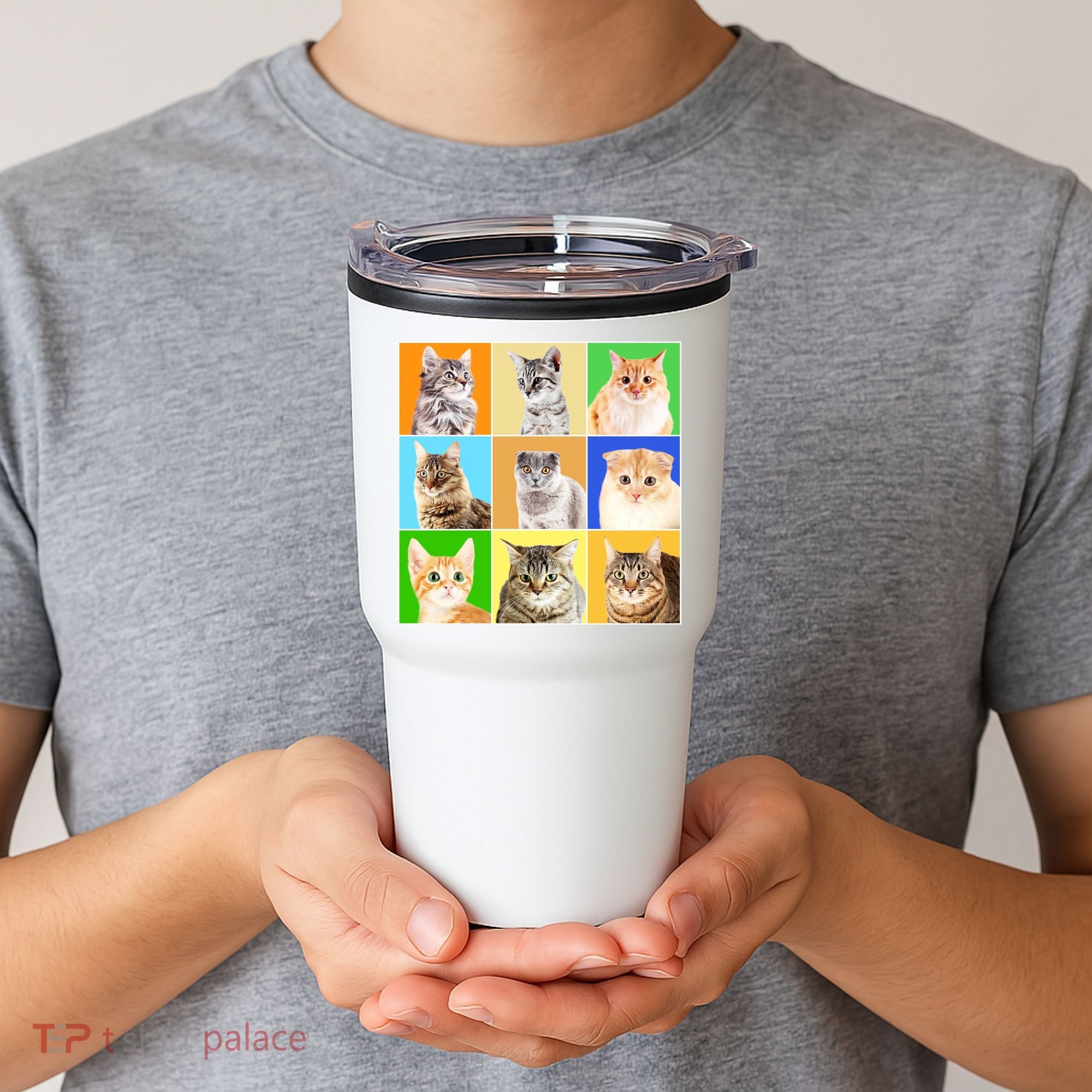 Cats Photo Portraits Collage Tumbler