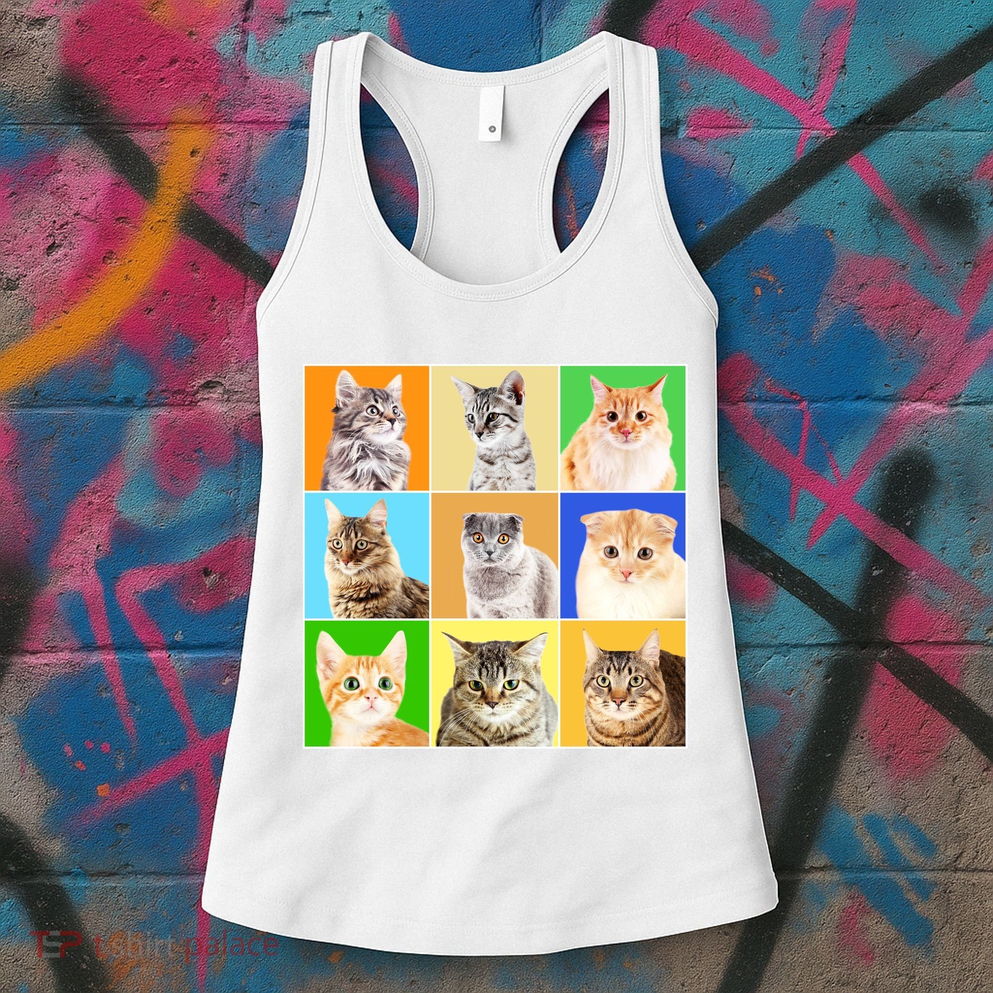 Cats Photo Portraits Collage Women's Tank Top