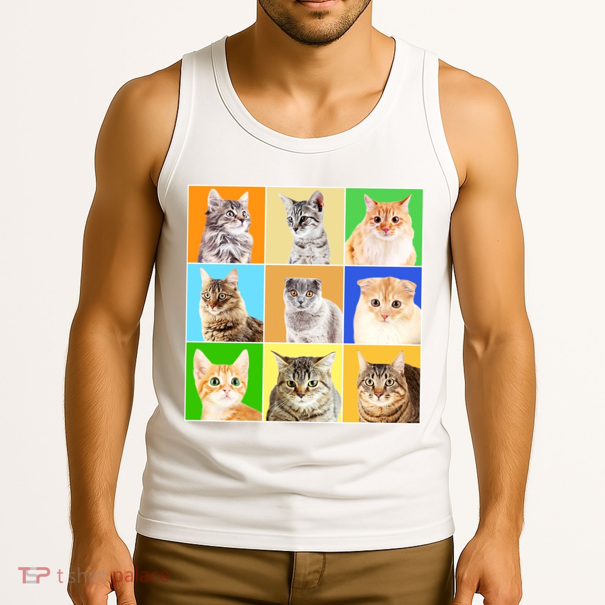 Cats Photo Portraits Collage Tank Top
