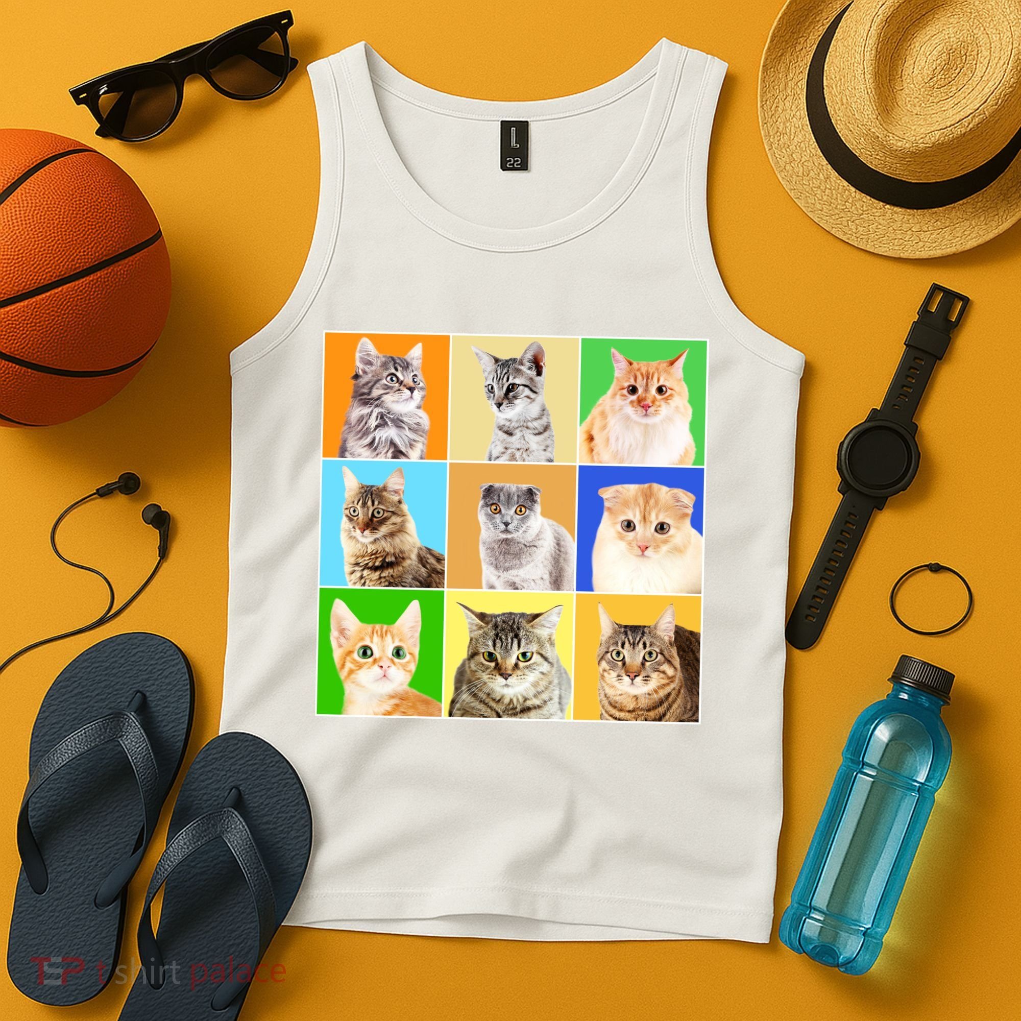 Cats Photo Portraits Collage Tank Top