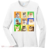 Cats Photo Portraits Collage Women's Long Sleeve Shirt thumb 0