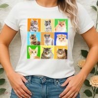 Cats Photo Portraits Collage Women's T-Shirt thumb 2