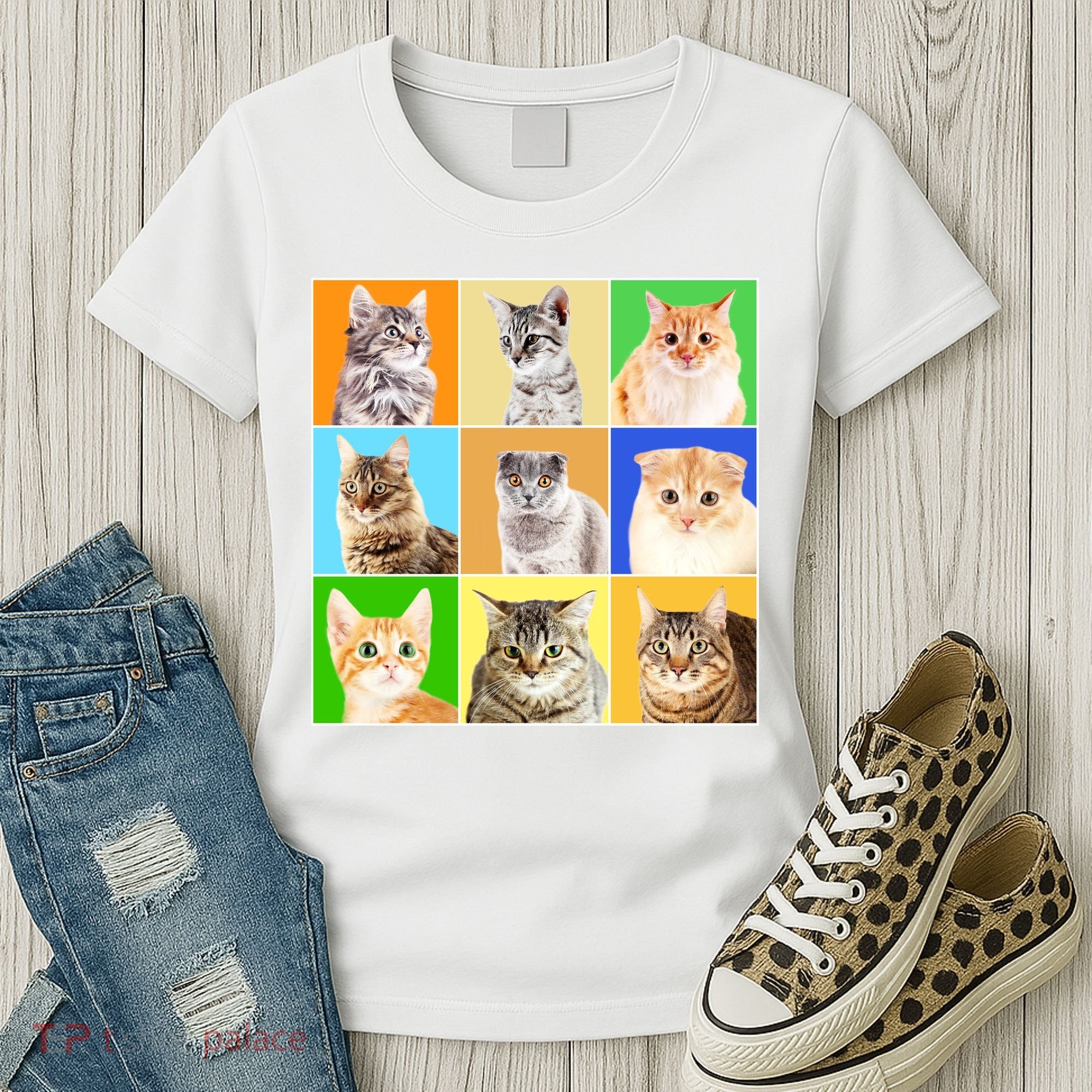 Cats Photo Portraits Collage Women's T-Shirt