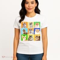 Cats Photo Portraits Collage Women's T-Shirt thumb 4