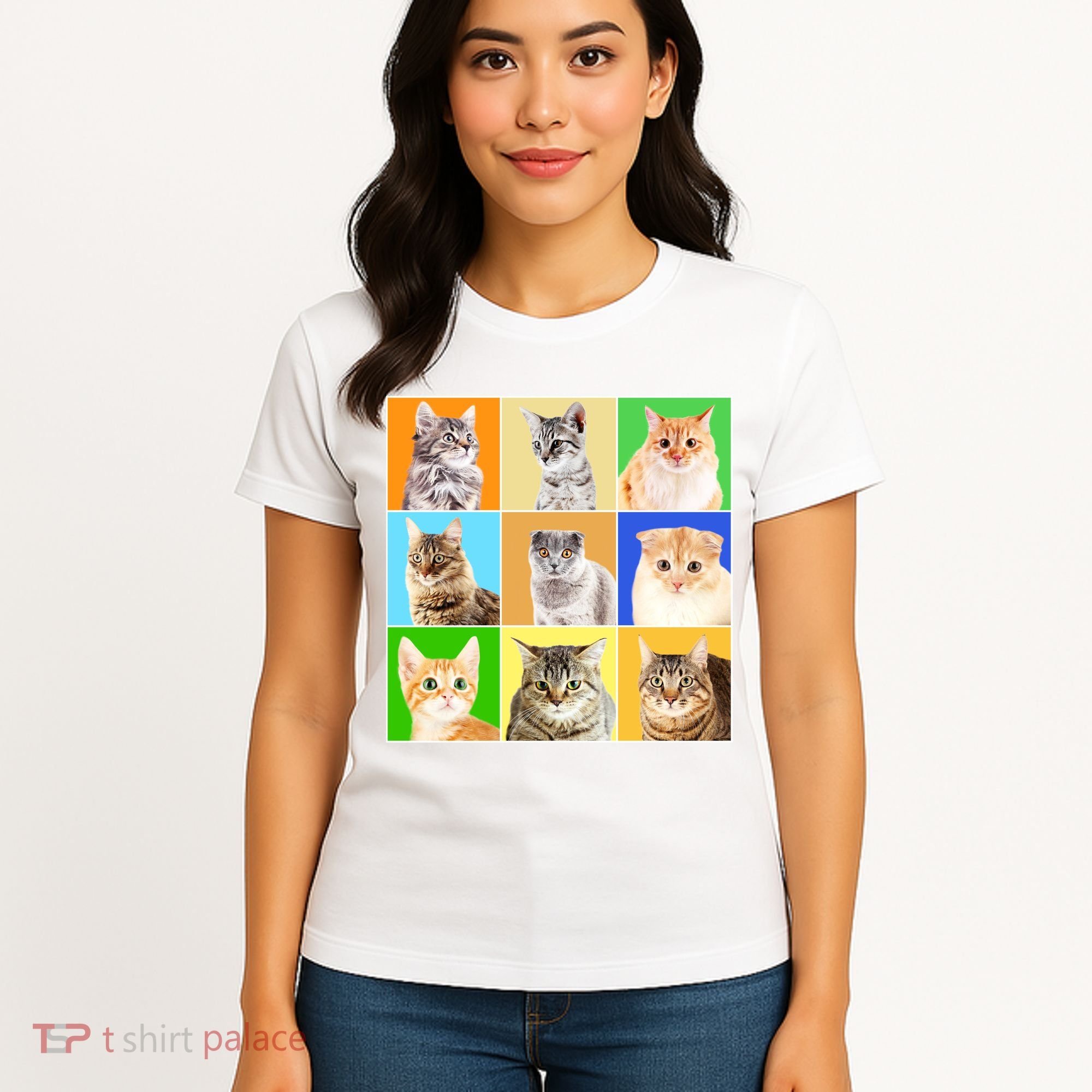 Cats Photo Portraits Collage Women's T-Shirt