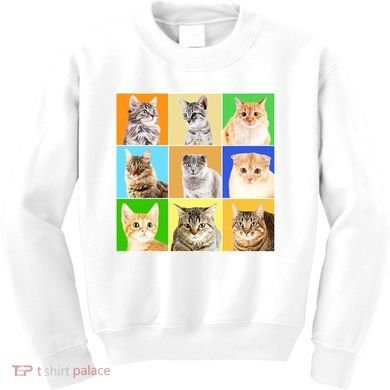 Cats Photo Portraits Collage Kids Sweatshirt
