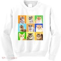 Cats Photo Portraits Collage Kids Sweatshirt thumb 0