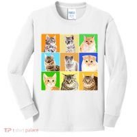 Cats Photo Portraits Collage Kids Long Sleeve Shirt thumb 0