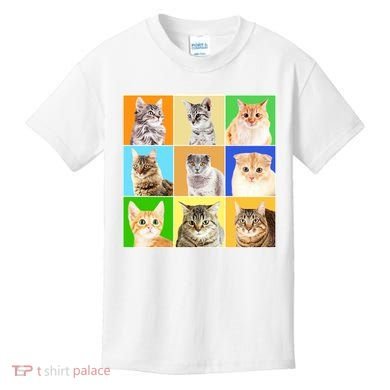 Cats Photo Portraits Collage Kids T-Shirt