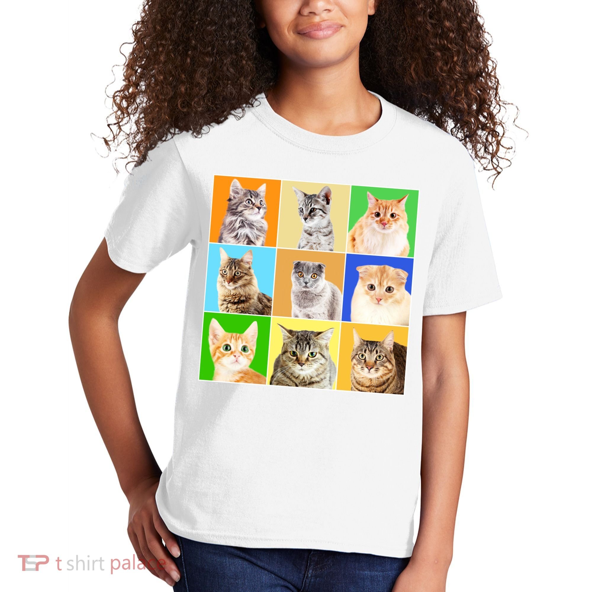 Cats Photo Portraits Collage Kids T-Shirt