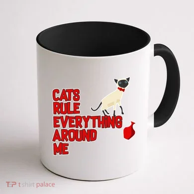 Cats Rule Everything Around Me Coffee Mug back