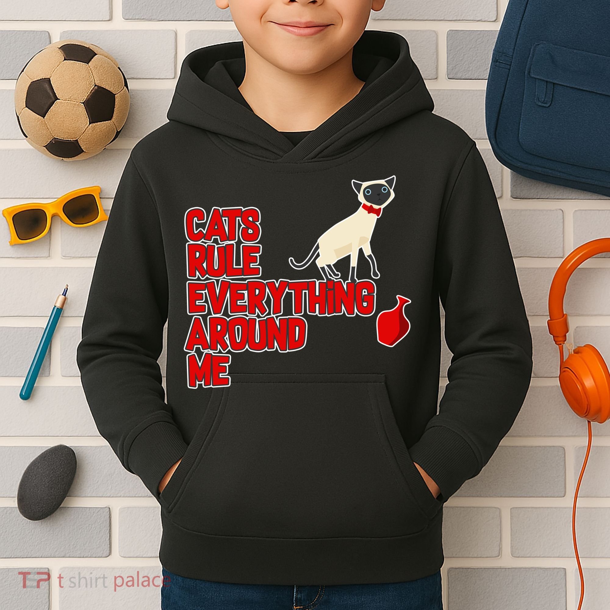 Cats Rule Everything Around Me  Kids Hoodie