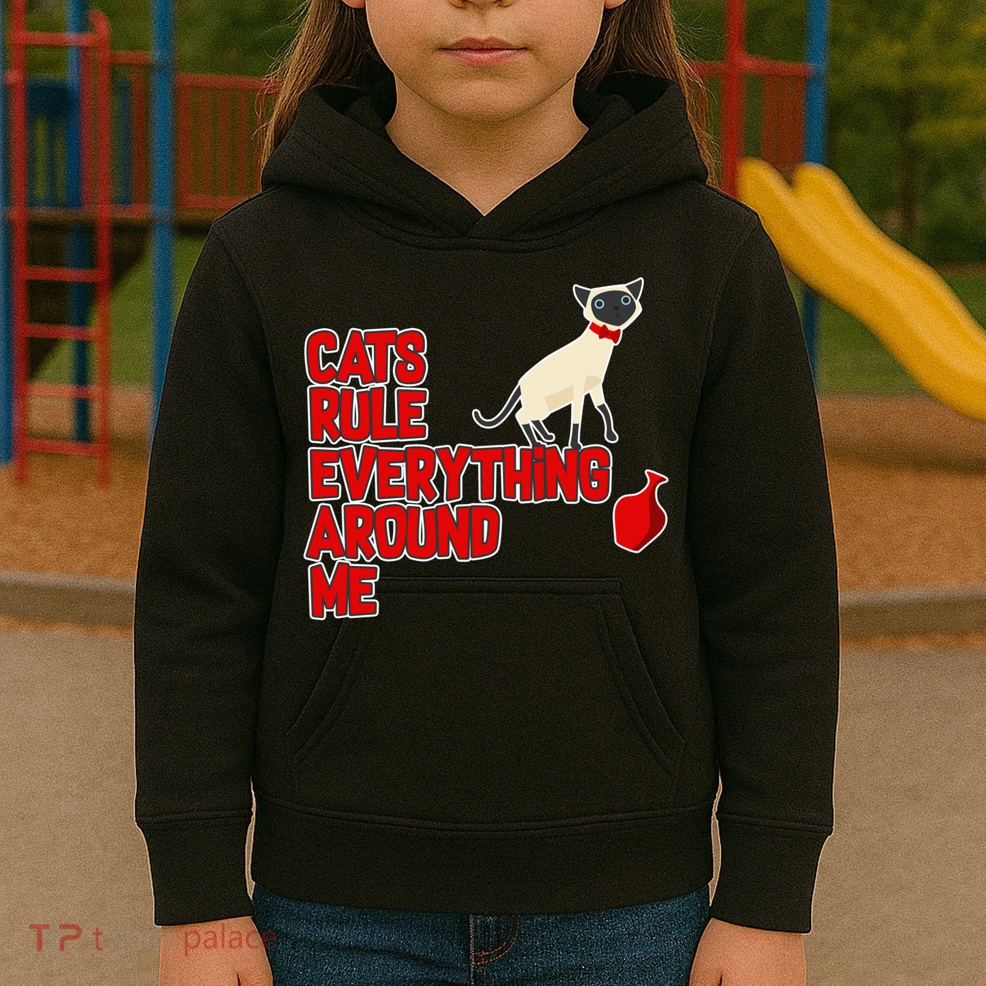 Cats Rule Everything Around Me  Kids Hoodie