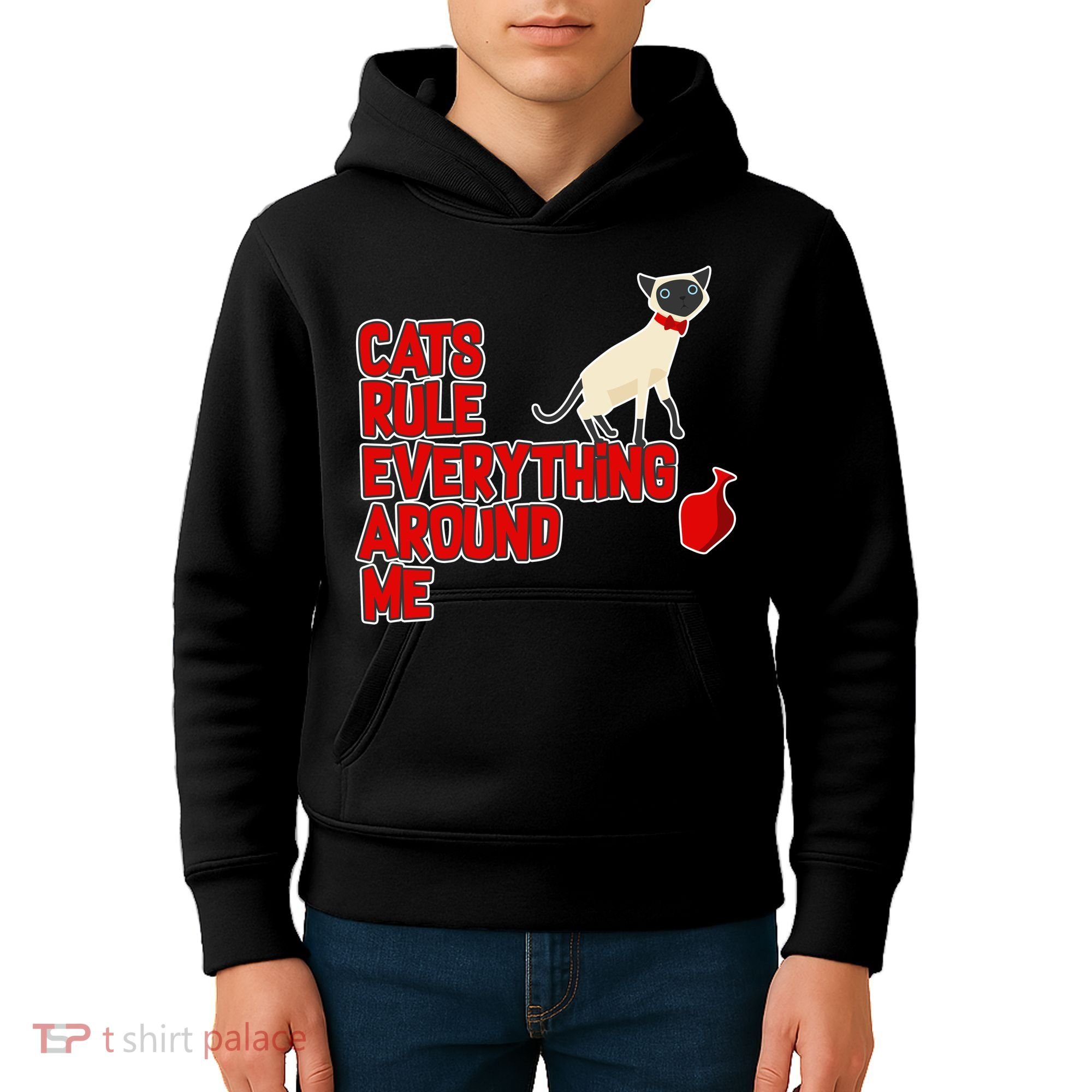 Cats Rule Everything Around Me  Kids Hoodie