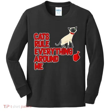 Cats Rule Everything Around Me  Kids Long Sleeve Shirt