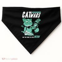 CatWars Funny Cat War Spoof USA-Made Doggie Bandana thumb 0