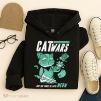 CatWars Funny Cat War Spoof Hoodie thumb 4