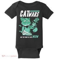 CatWars Funny Cat War Spoof Baby Bodysuit thumb 0
