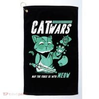 CatWars Funny Cat War Spoof Golf Towel thumb 0