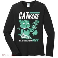 CatWars Funny Cat War Spoof Women's Long Sleeve Shirt thumb 0