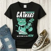 CatWars Funny Cat War Spoof Women's T-Shirt thumb 3