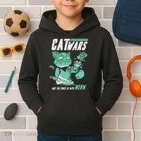 CatWars Funny Cat War Spoof Kids Hoodie thumb 2