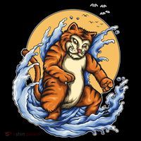 Catzilla Great Wave Ornament thumb 1