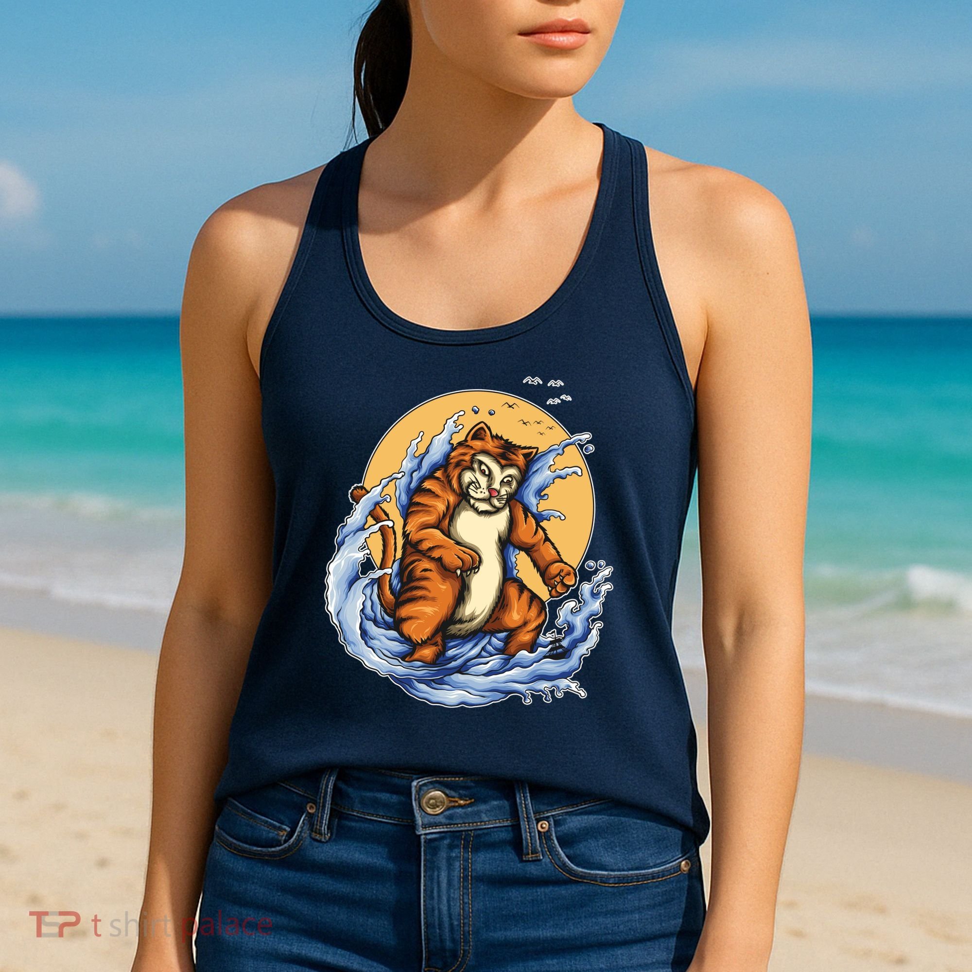 Catzilla Great Wave Women's Tank Top