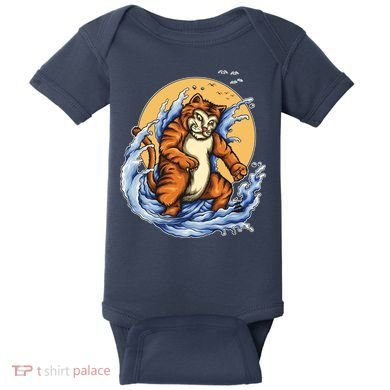Catzilla Great Wave Baby Bodysuit