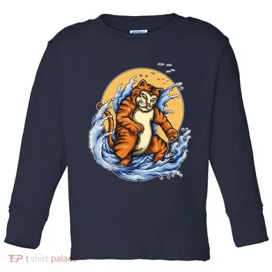 Catzilla Great Wave Toddler Long Sleeve