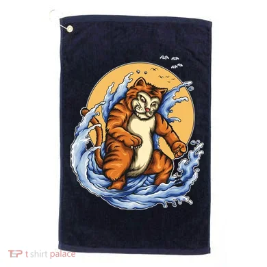 Catzilla Great Wave Golf Towel