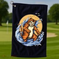Catzilla Great Wave Golf Towel thumb 1