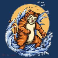 Catzilla Great Wave Golf Towel thumb 3