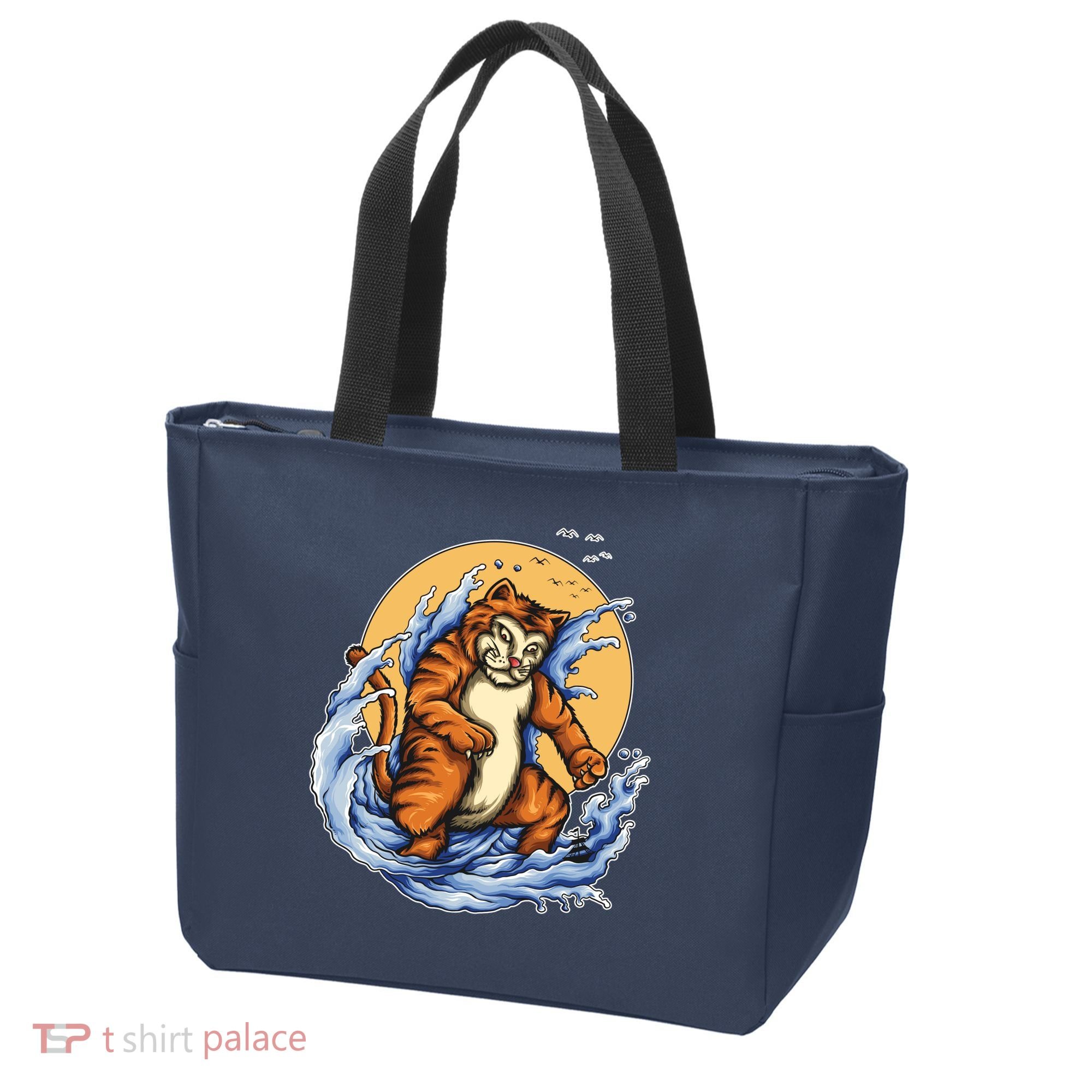 Catzilla Great Wave Tote Bag