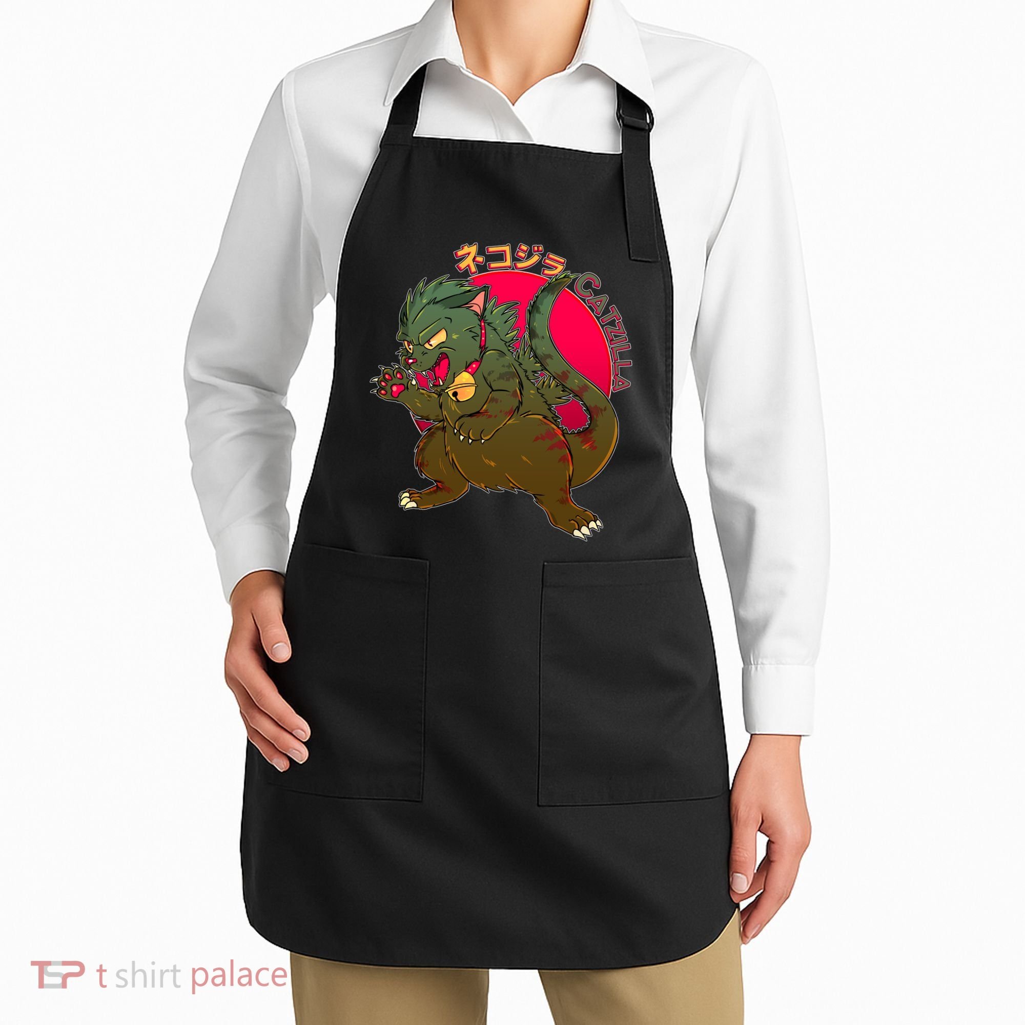 Catzilla Japanese Monster Movie Apron