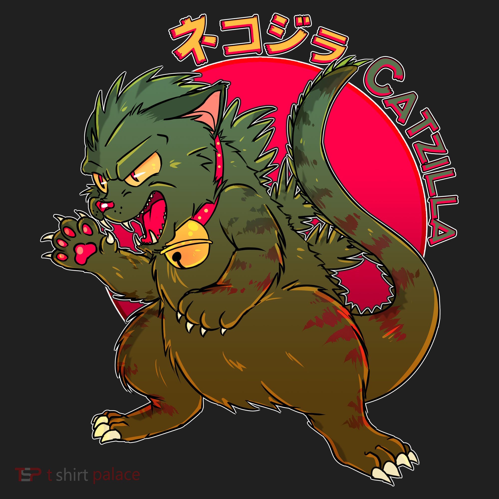 Catzilla Japanese Monster Movie Golf Towel