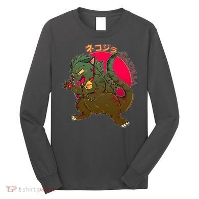 Catzilla Japanese Monster Movie Long Sleeve Shirt