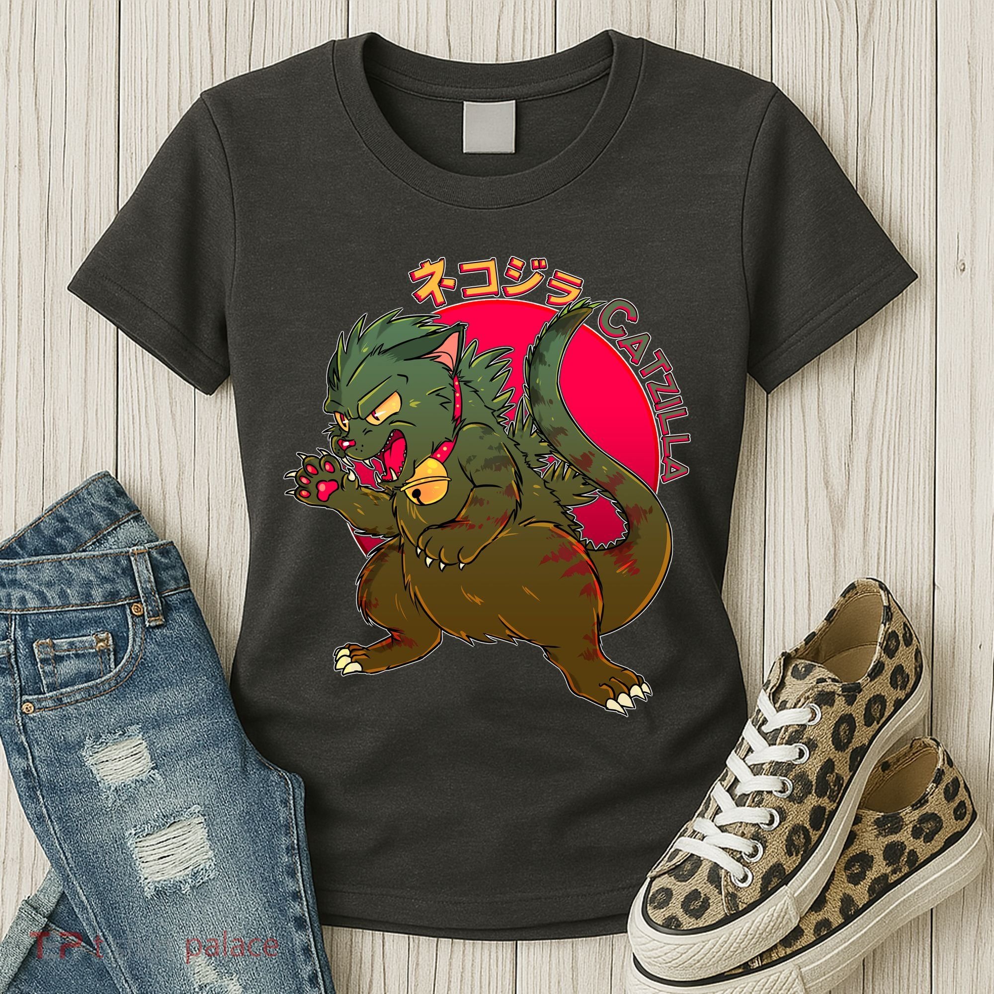 Catzilla Japanese Monster Movie Women's T-Shirt