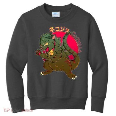 Catzilla Japanese Monster Movie Kids Sweatshirt
