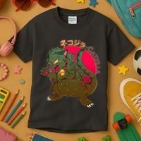 Catzilla Japanese Monster Movie Kids T-Shirt thumb 3