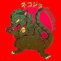 Catzilla Japanese Monster Movie Santa Hat thumb 1