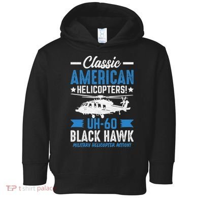 Classic American UH-60 Black Hawk Helicopter Toddler Hoodie