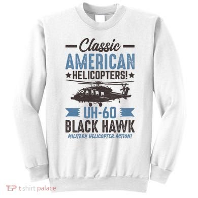 Classic American UH-60 Black Hawk Helicopter Sweatshirt