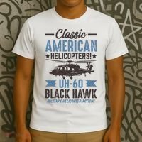 Classic American UH-60 Black Hawk Helicopter T-Shirt thumb 3