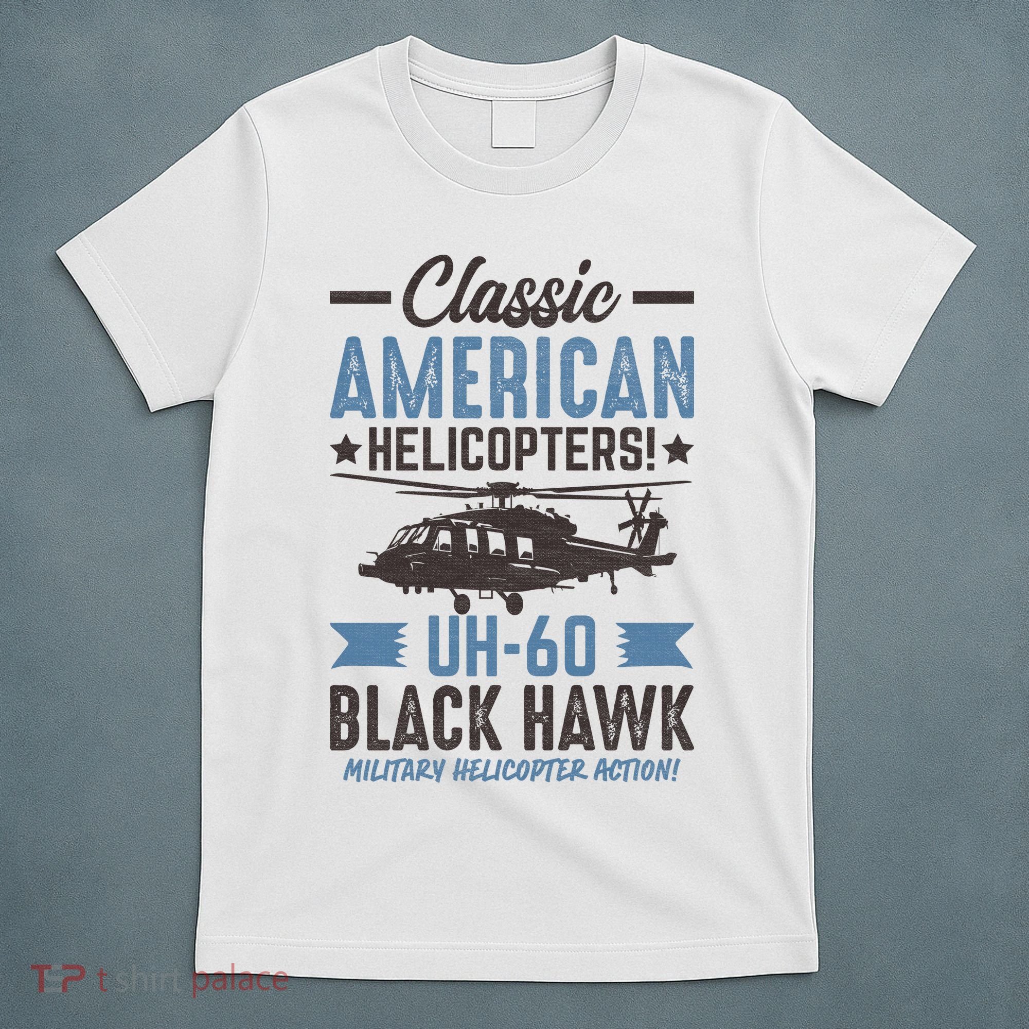 Classic American UH-60 Black Hawk Helicopter T-Shirt