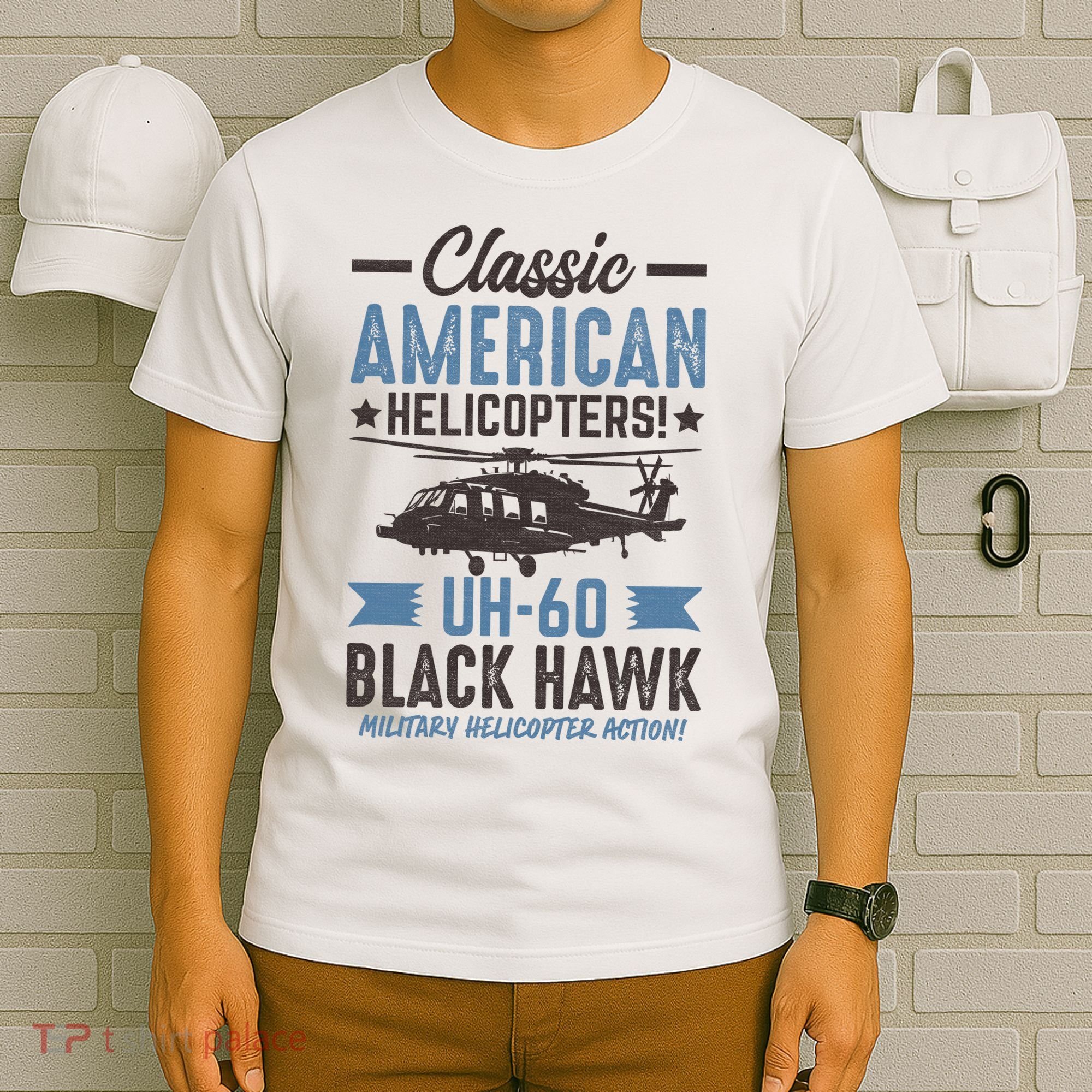Classic American UH-60 Black Hawk Helicopter T-Shirt