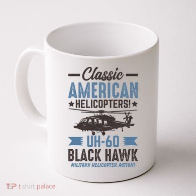 Classic American UH-60 Black Hawk Helicopter Coffee Mug