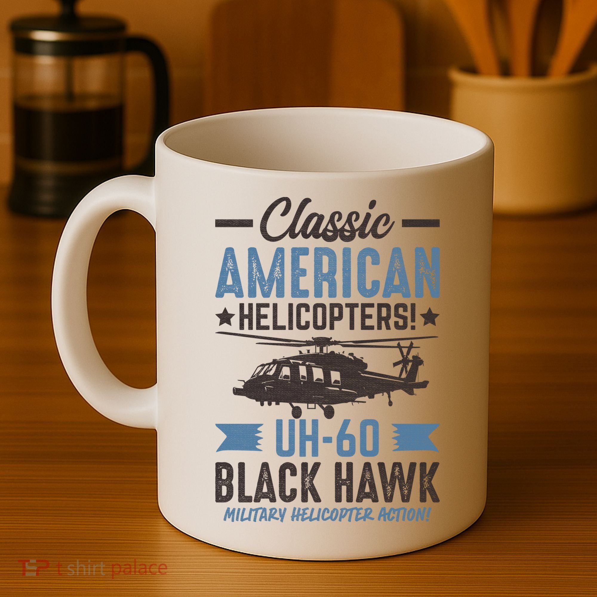 Classic American UH-60 Black Hawk Helicopter Coffee Mug