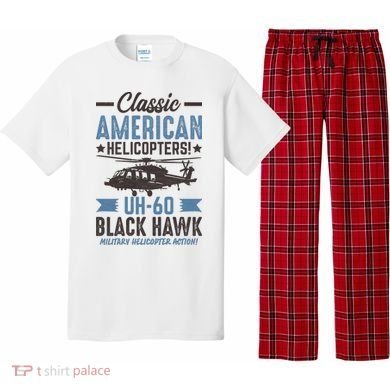 Classic American UH-60 Black Hawk Helicopter Pajama Set