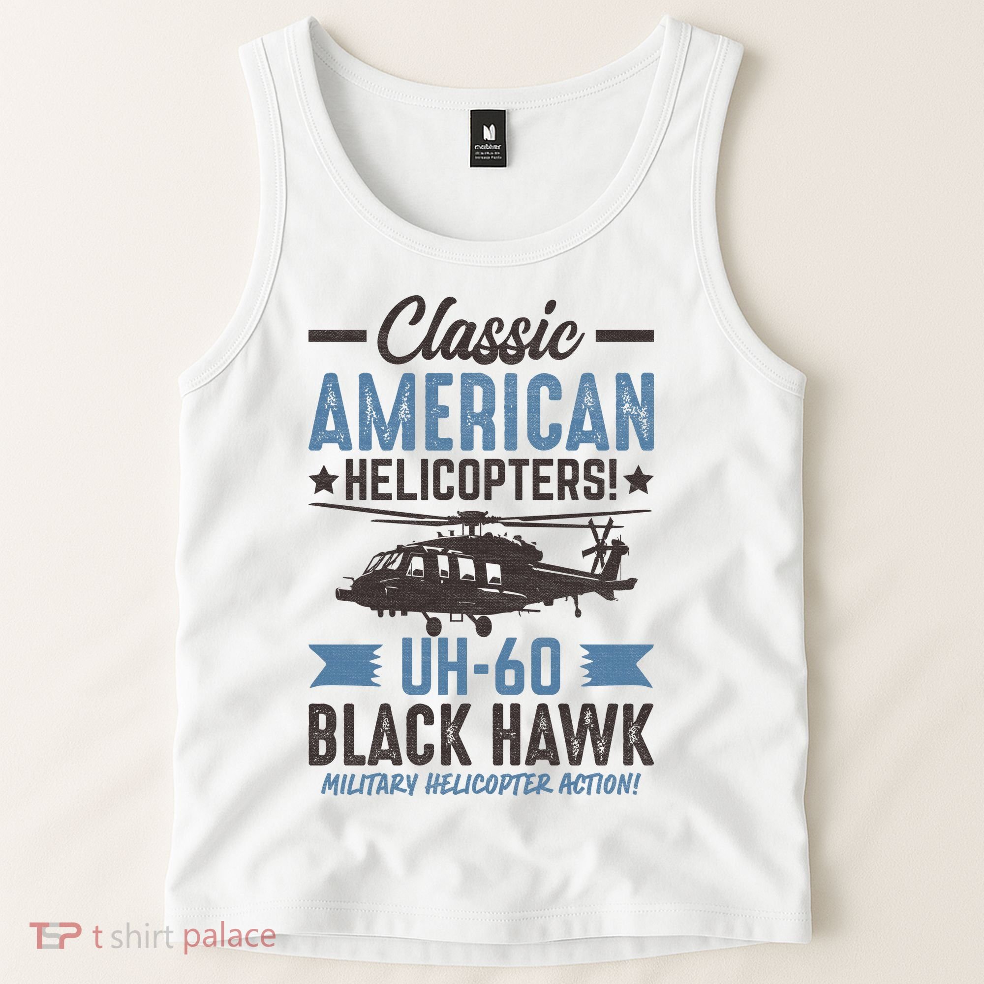 Classic American UH-60 Black Hawk Helicopter Tank Top
